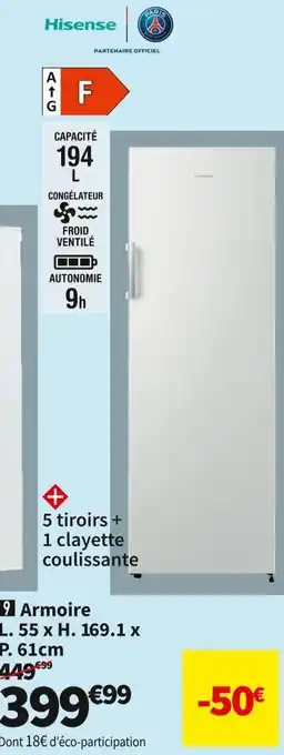Conforama Hisense cong. armoire fv245n4aw1 offre