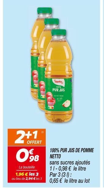Netto Netto 100% pur jus de pomme offre