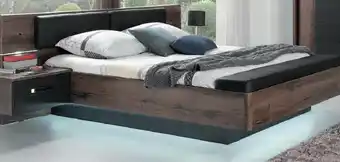 Conforama Lit 140 cm + 2 chevets + éclairage led dolce cottage offre