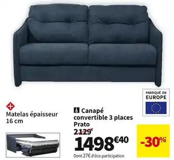 Conforama Canapé convertible 3 places prato offre