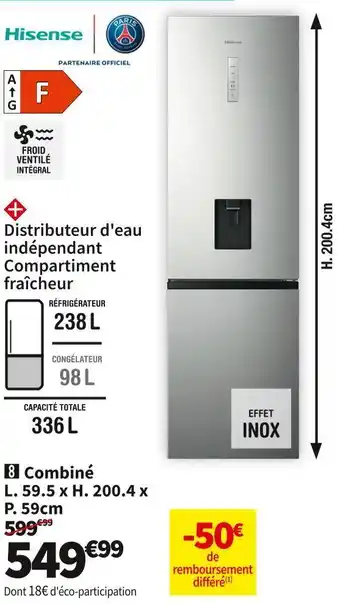 Conforama Réf. combiné hisense rb440n4wcf offre