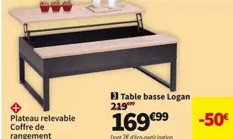 Table basse rectangulaire logan