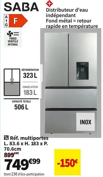 Conforama Saba réf. multiportes frd5021wdil offre