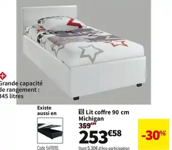 Conforama Lit coffre 90 cm michigan offre