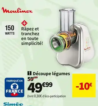 Conforama Moulinex découpe-légumes fresh express dj753e10 offre