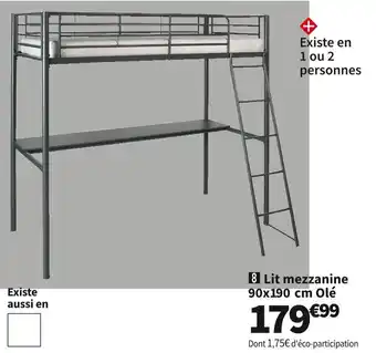 Conforama Lit mezzanine 90x190 cm offre