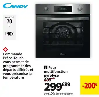 Conforama Candy four multifonction pyrolyse fidcp x696 offre