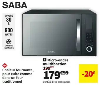 Conforama Saba micro-ondes multifonction moc30ms offre