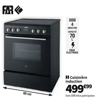 Conforama Far cuisinière induction ci606021bk offre