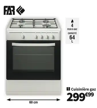 Conforama Far cuisinière gaz cg606021w offre