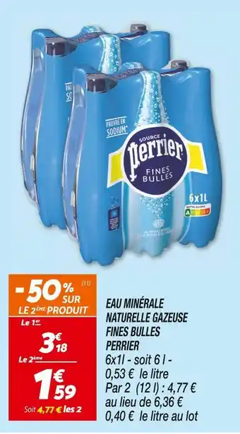 Netto Perrier eau minérale naturelle gazeuse fines bulles offre