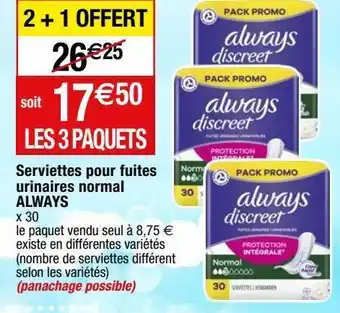 Migros Serviettes hygiéniques always offre