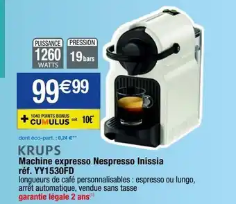 Migros Machine à café nespresso krups offre