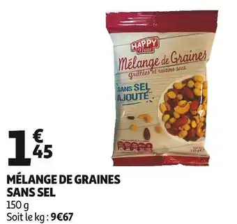 Auchan Mélange de graines sans sel offre