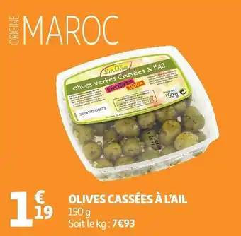 Auchan Sun olive olives cassées à l’ail offre