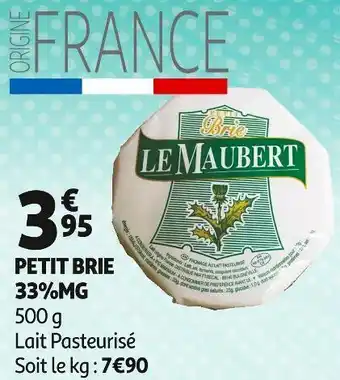 Auchan Petit brie 33%mg offre