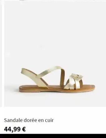 Sandale dorée en cuir