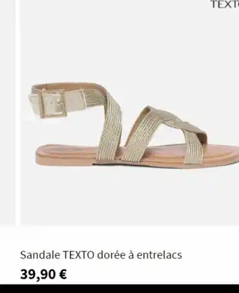 Sandale texto dorée à entrelacs
