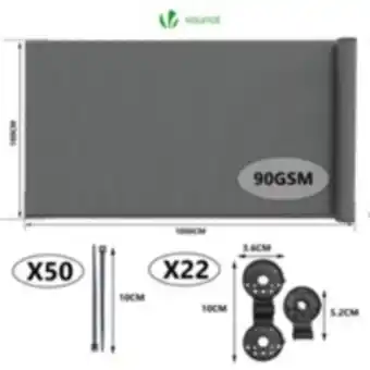 E.Leclerc Brico Vounot brise vue occultant en hdpe 90g/m² 1.8x10m avec attaches de fixation gris offre