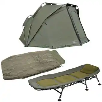 Pacific Pêche Pack bivouac bedchair + biwy + sleeping bag stormer offre