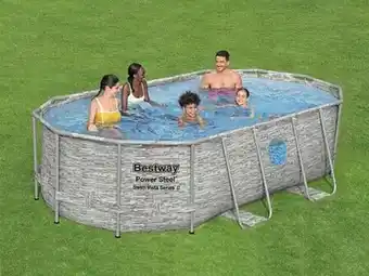 Bricomarché Piscine tubulaire - ovale - l427xh100xp250cm + echelle et bâche offre