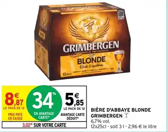 Intermarché BIÈRE D'ABBAYE BLONDE GRIMBERGEN Y offre