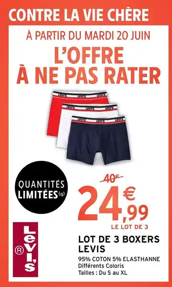 Intermarché LOT DE 3 BOXERS LEVIS offre