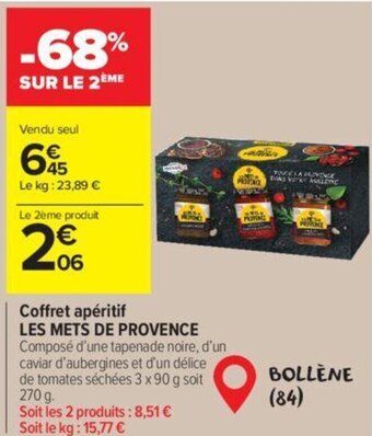 Carrefour Market Coffret apéritif LES METS DE PROVENCE offre