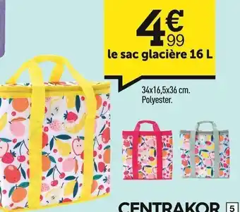 Centrakor le sac glacière 16 L offre