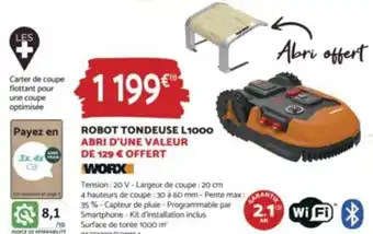 Bricomarché ROBOT TONDEUSE L1000 ABRI D'UNE VALEUR offre