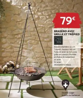 Bricomarché BRASÉRO AVEC GRILLE ET TRÉPIED offre