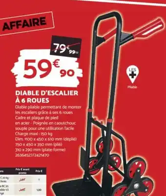 Bricomarché DIABLE D'ESCALIER À 6 ROUES offre