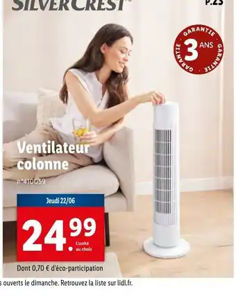 Lidl Ventilateur colonne offre