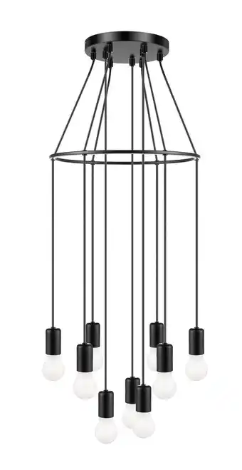 Castorama Suspension lognes 9 ampoules e27 ip20 noir offre