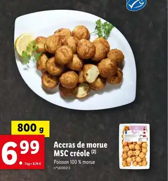 Lidl Accras de morue MSC créole (2) offre