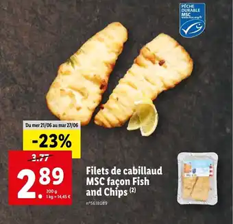 Lidl Filets de cabillaud MSC façon Fish and Chips offre