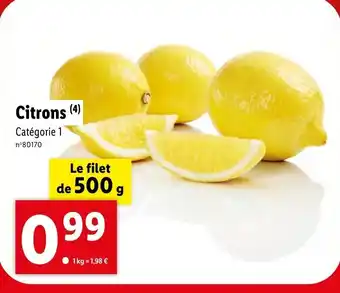 Lidl Citrons (4) Catégorie 1 offre