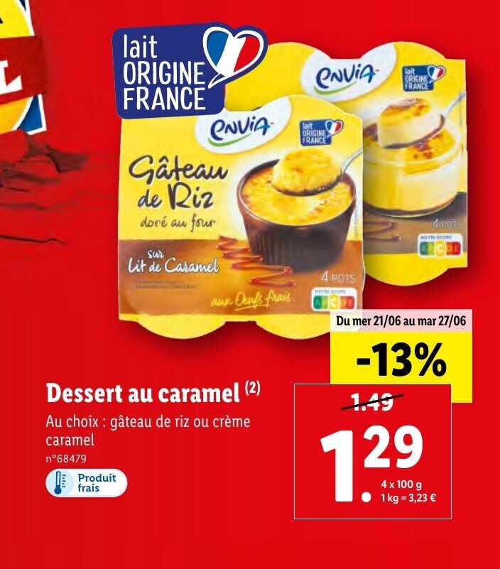 Promo Dessert au caramel (2) chez Lidl
