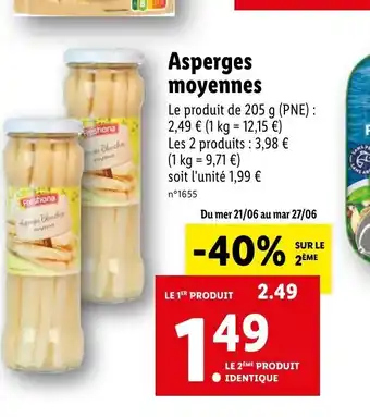 Lidl Asperges moyennes offre