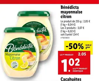 Lidl Bénédicta mayonnaise citron offre