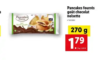 Lidl Pancakes fourrés goût chocolat noisette offre