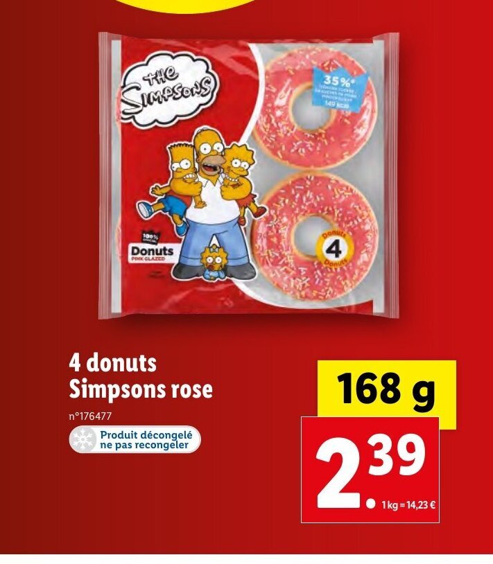 Promo 4 donuts Simpsons rose chez Lidl