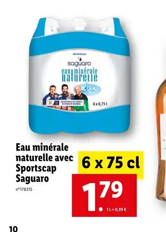 Lidl Eau minérale naturelle avec Sportscap Saguaro offre
