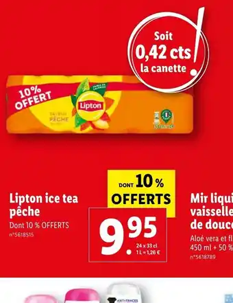 Lidl Lipton ice tea pêche offre