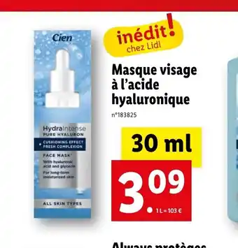 Lidl Masque visage à l'acide hyaluronique offre
