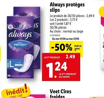 Lidl Always protèges slips offre