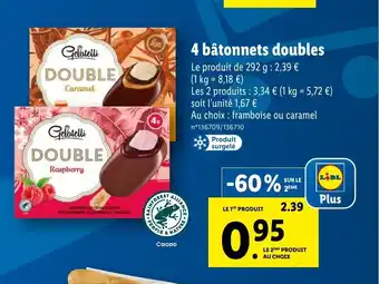 Lidl 4 bâtonnets doubles offre