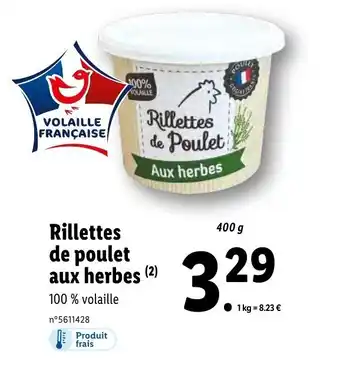 Lidl Rillettes de poulet aux herbes (2) offre