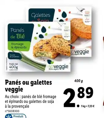 Lidl Panés ou galettes veggie offre