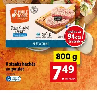 Lidl 8 steaks hachés au poulet offre
